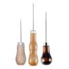 3pcs Punching With Wood Handle Excellent Tool For Sewing Or Repairing Leather