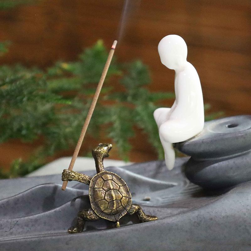 Mini kovová želva ve tvaru vonné tyčinky Meditace Buddha Stojan na tyčinky ze santalového dřeva Funny Animal Stojany na vonné tyčinky Home Decor
