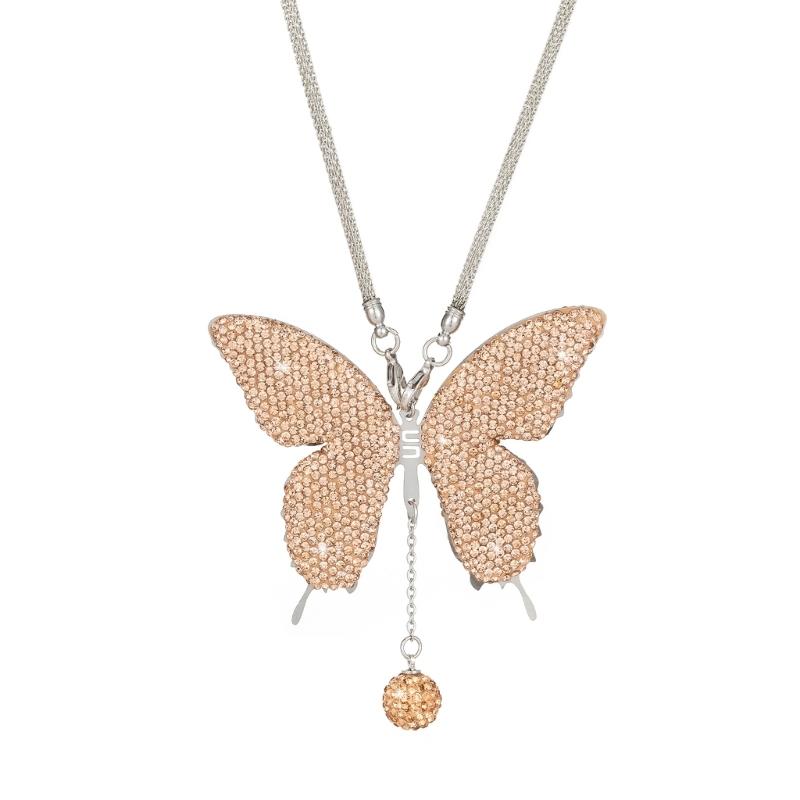 Diamond Butterfly Car Pendants Luck Hanging Ornaments Car Interior Glass Decorations Car Styling Home Decors