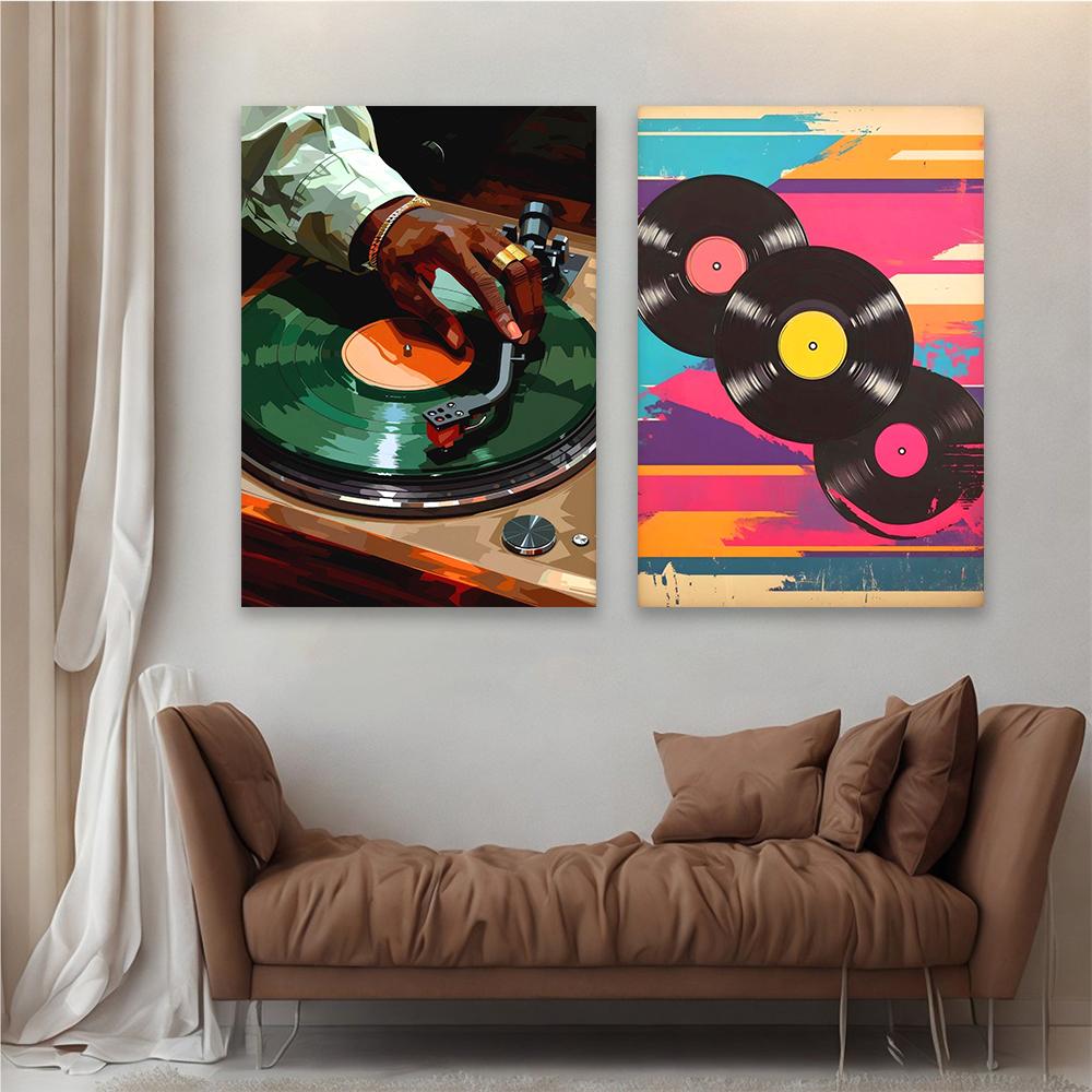 Vintage Record Eclectic Wall Art Poster Retro Music Print Poster Bedroom Wall Art Canvas Painting Reading Room Decor