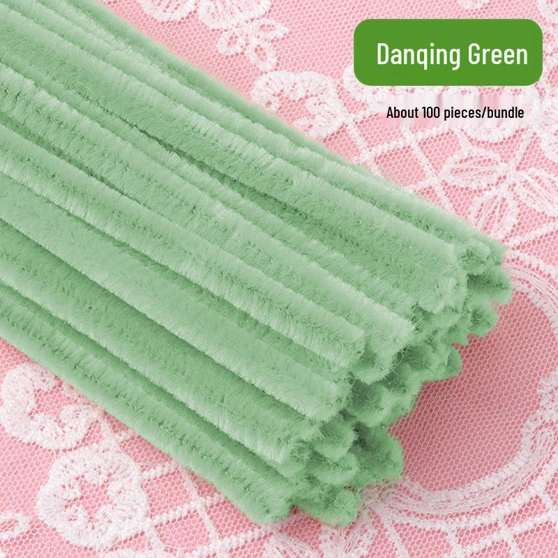 Thickened White Chenille Pipe Cleaners - Mixed Colors for DIY Bouquet Crafts