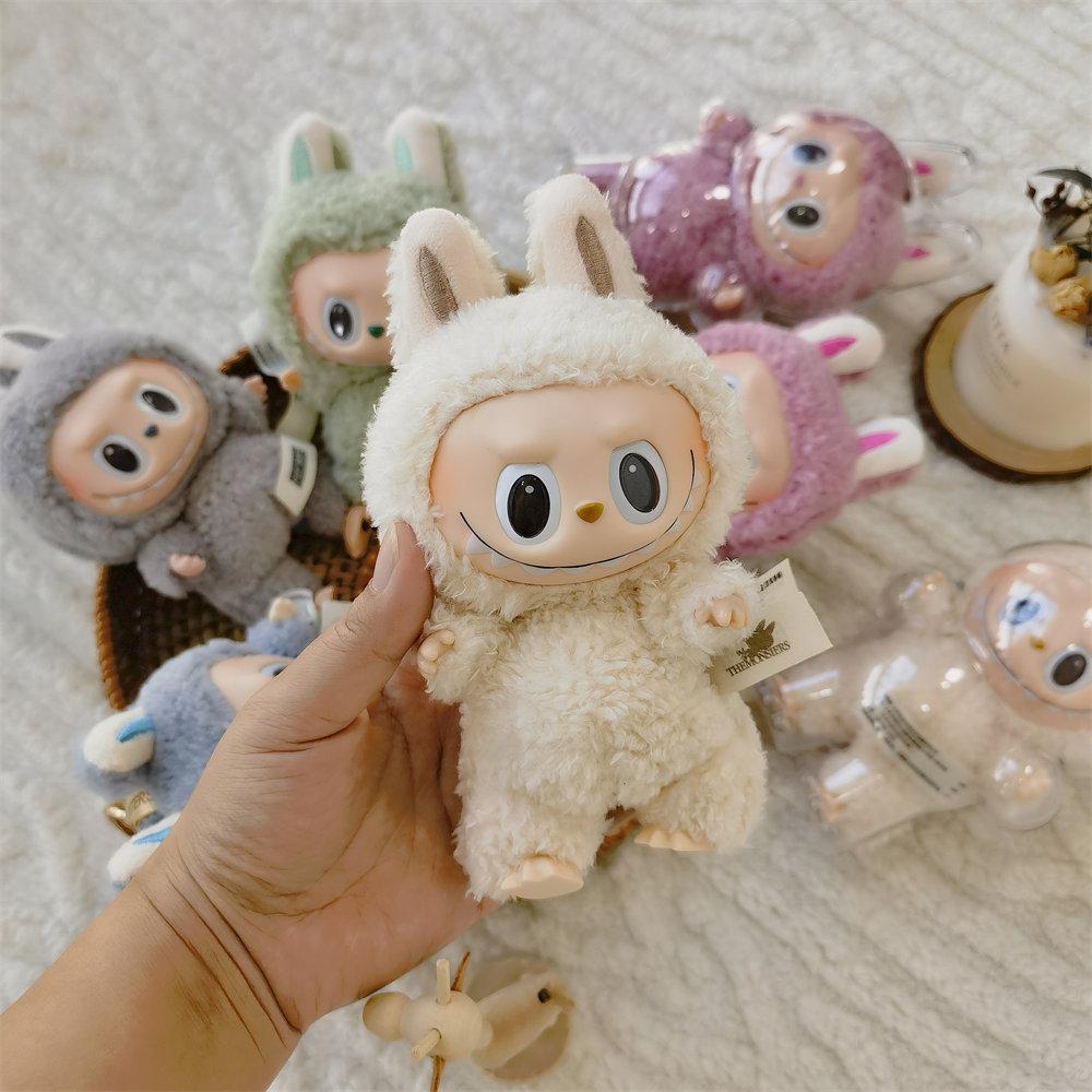 Kawaii Anime Figure Labubu1.0  Monster Vinyl Blind Box Series Heartbeat Macaron Doll Keychain Kids Gift Birthday Holiday Ornament Toy