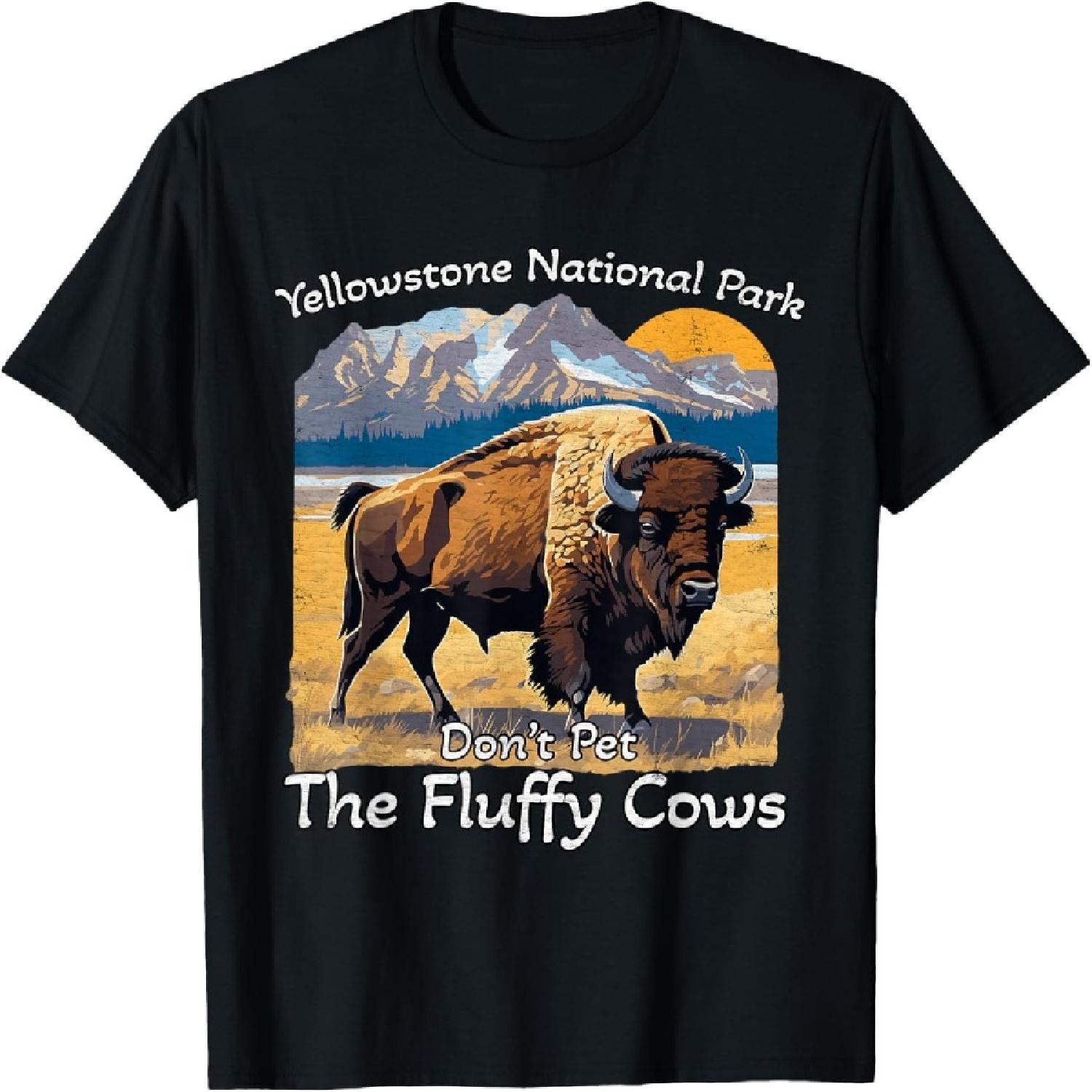 

Do Not Pet The Fluffy Cows Yellowstone National Park Vintage T-Shirt XXXXXL різнокольоровий