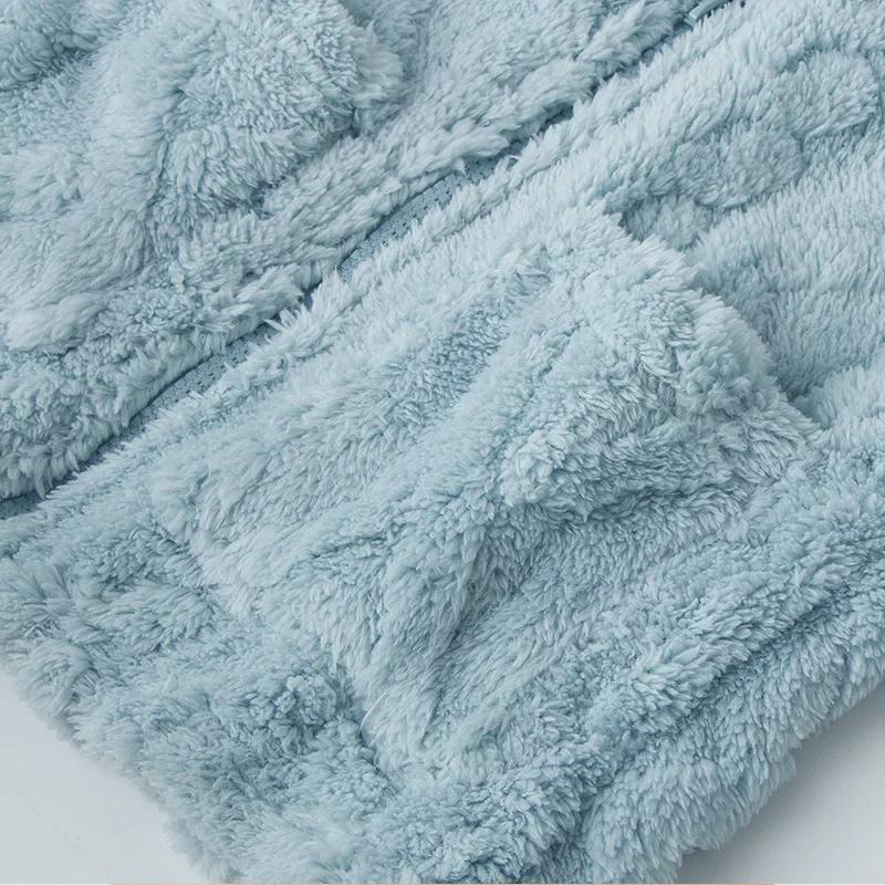 Children's Flannel & Coral Fleece Zipper Pajama Set - Autumn/Winter Velvet Thickened Homewear