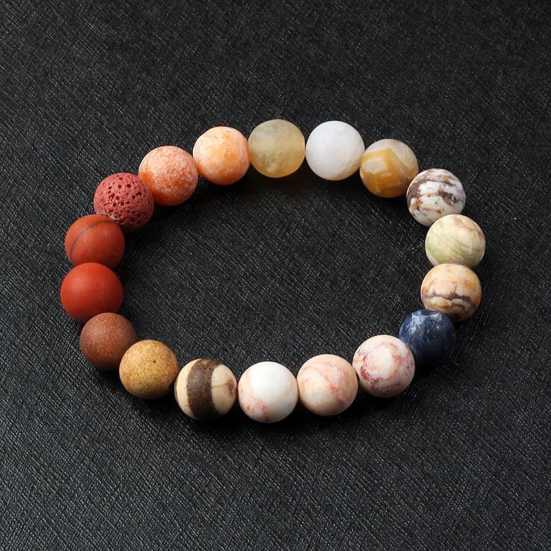 Universe Galaxy Eight Planets Bracelets Solar System Guardian Star Natural Stone Beads Bangles for Women Jewelry Drop Shipping