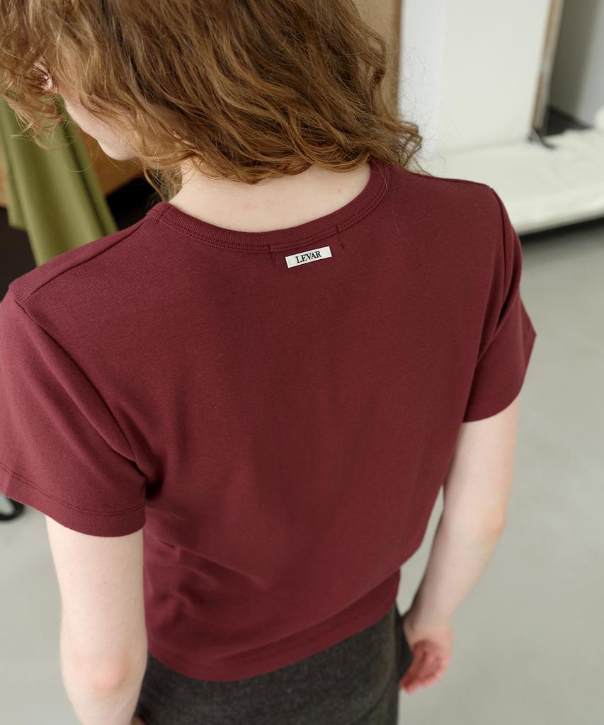 LEVAR All-Day Cotton Rib T-Shirt - Cranberry Burgundy