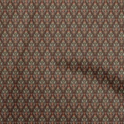 Cotton Flex Brown Fabric Floral Sewing Craft Projects Fabric Prints By Yard 40 Inch