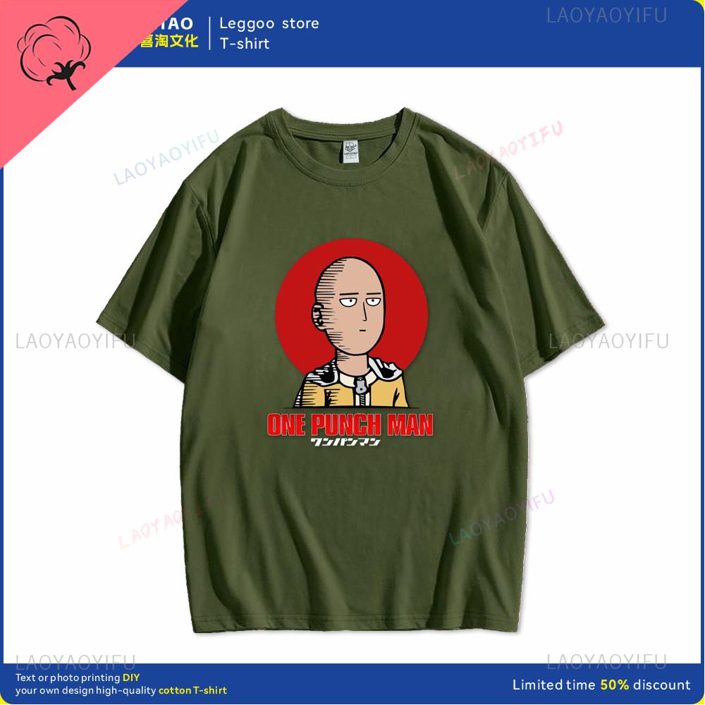 One Punch Man Says Ok Cartoon Hip Hop Crew Neck Casual Fashion Street Wear Trend Summer Comfortable Men Women Universal Tshirt