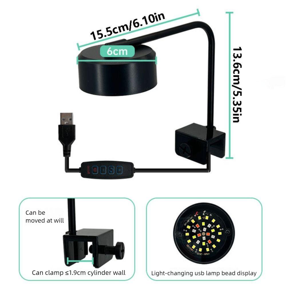 Waterproof Fish Tank Clip Lamp 3 Color Modes Aquarium Plant Light  Home Decorations