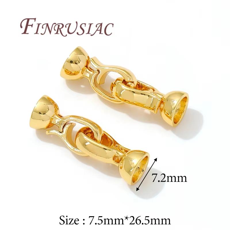 18K Gold Plated Connector Clasps Accessories For Bracelets,Brass Metal Locks For Jewelry,Fasteners Clasp,DIY Necklace Findings