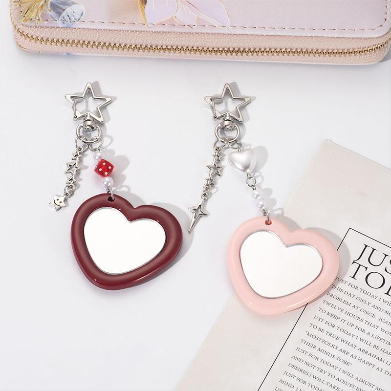 Chaveiro Espelho de Nuvens/Amor Estilo Doce Y2K Temperamento Chaveiro de Carro Fone de Ouvido Mochila Decoração de Celular Pingente Joia Presente
