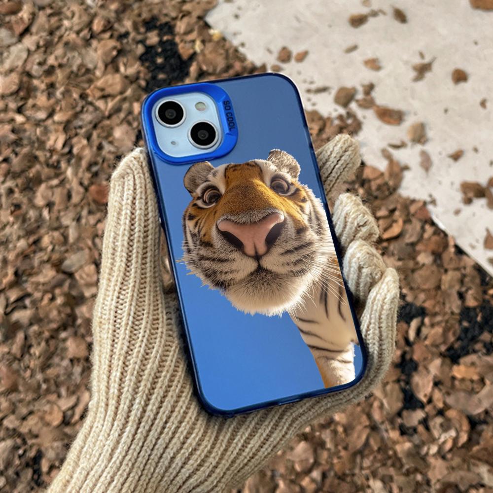 

Cute Funny tiger japan art pattern Phone Case For lMDColor Silver Shell For lPhone 17 16 e 15 14 13 12 11 Pro Max Plus iPhone 16