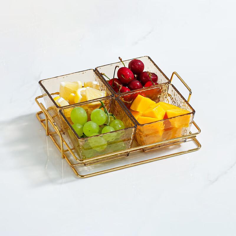 Hammered Acrylic 4-Compartment Serving Tray 13