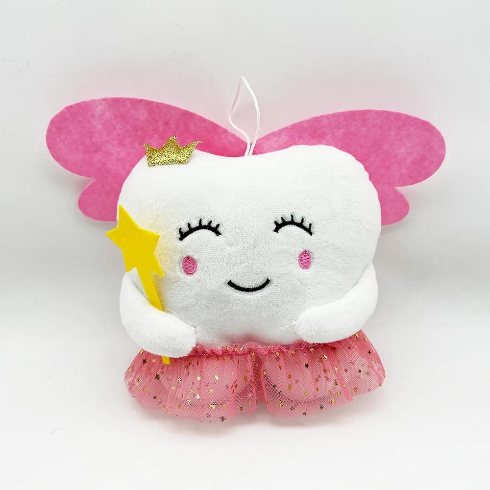 TreasuringU New Tooth Fairy Plush Toys Cartoon Tooth Stuffed Dolls White Teeth Stuffed Soft Pillow Birthday Gifts
