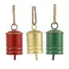 Rustic Christmas Cow Bell Vintage Metal Bell with Jute Rope Handmade Wind Chimes Wall Hanging Decor for Christmas New Year Party Decoration