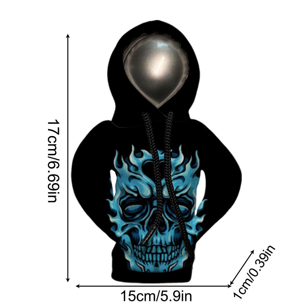 Car Gear Shift Hoodie Halloween Gear Stick Sweater 3D Printing Skeleton Gear Shift Hoodie Shift Knob Cover Interior Decorations