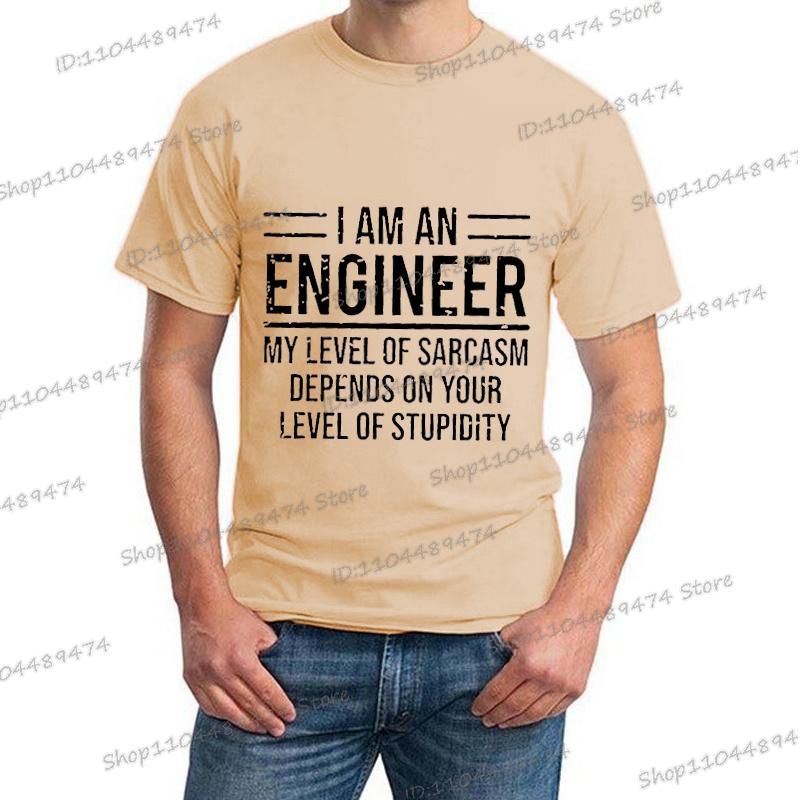 "I Am An Engineer" Graphics Men's Clothing Summer Fashion Funny Engineer Slogan Tops Tees Short Sleeve Hippie Homme Camiseta