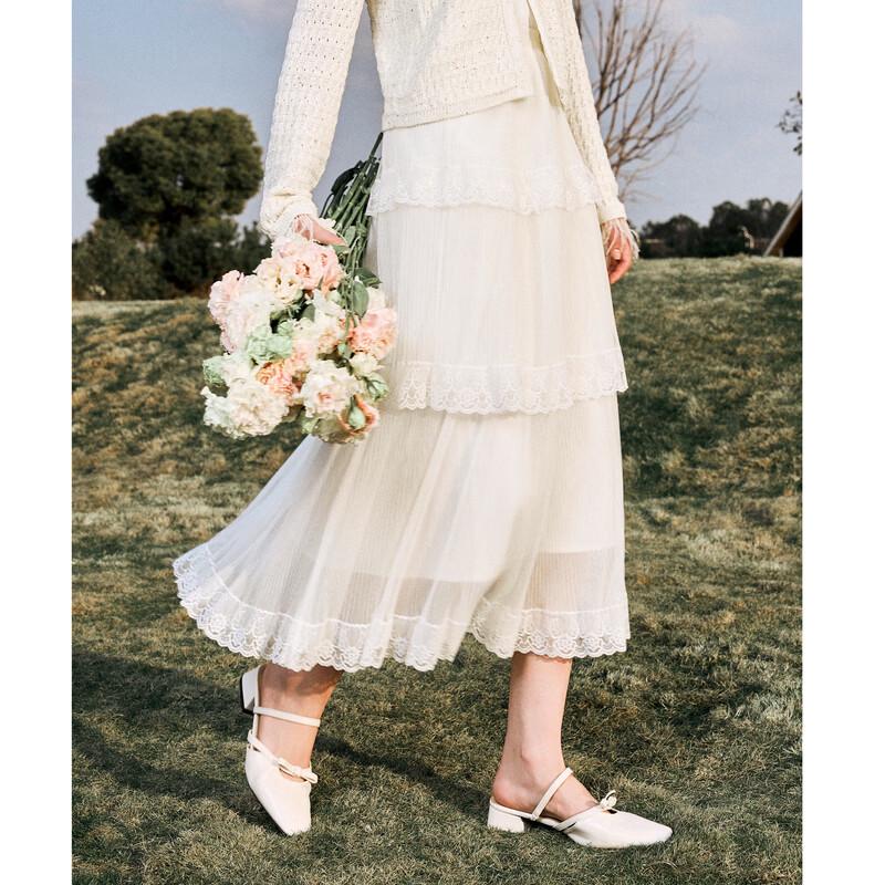 

Women s H-Line Lace A-Line Midi Skirt XL