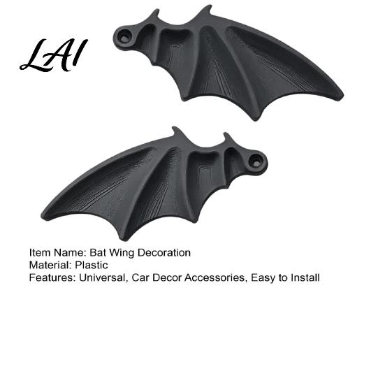 Car Exterior Accessory 1 Pair Bat Wing License Plate Decoration Gothic Black Decor Modification Accessories for Vehicle Front Rear Plates Truck SUV
