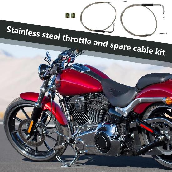 New Stainless Steel Throttle and Idle Cable Set 56579-02A Kit Fit for Harley-Davidson Sportster 1200 Custom XL1200C 2002 2003 2004 2005 2006 2007