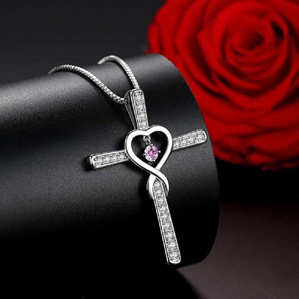 Купить Шикарная серебряная цепочка, изысканный крест, многоцветный ...