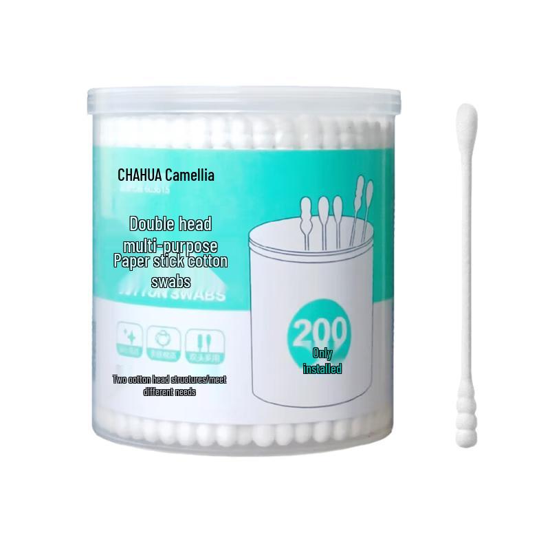 Camellia Dual-Head Paper Stick Cotton Swabs (3 Boxes)