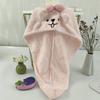 Cute Coral Fleece Puppy Hair Drying Hat - Quick Absorbent Towel Wrap for Girls with Long Hair