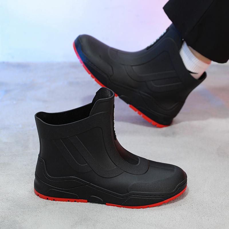 Short Rain Shoes Summer Parent-child Waterproof, Non-slip and Wear-resistant Sea Fishing Shoes Men Wear Rain Boots