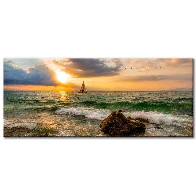 Beach Sunset Wall Art Posters Large Landscape Canvas Painting Print Nordic Forest Trees Wall Decoration Picture For Home Decor