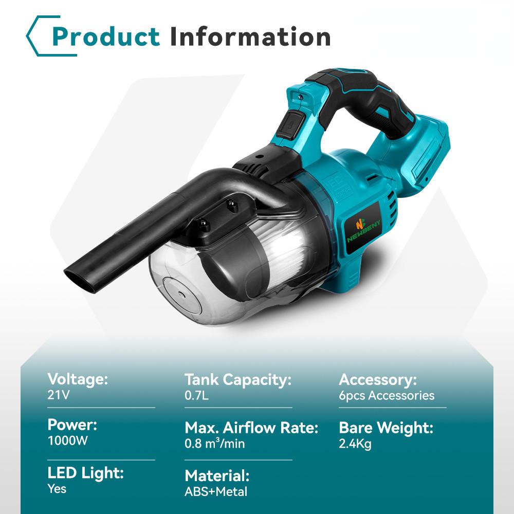 1000W Cordless Handheld Electric Vacuum Cleaner 1000W Powerful Rechargeable Household Indoor Cleaning Tools 700ML