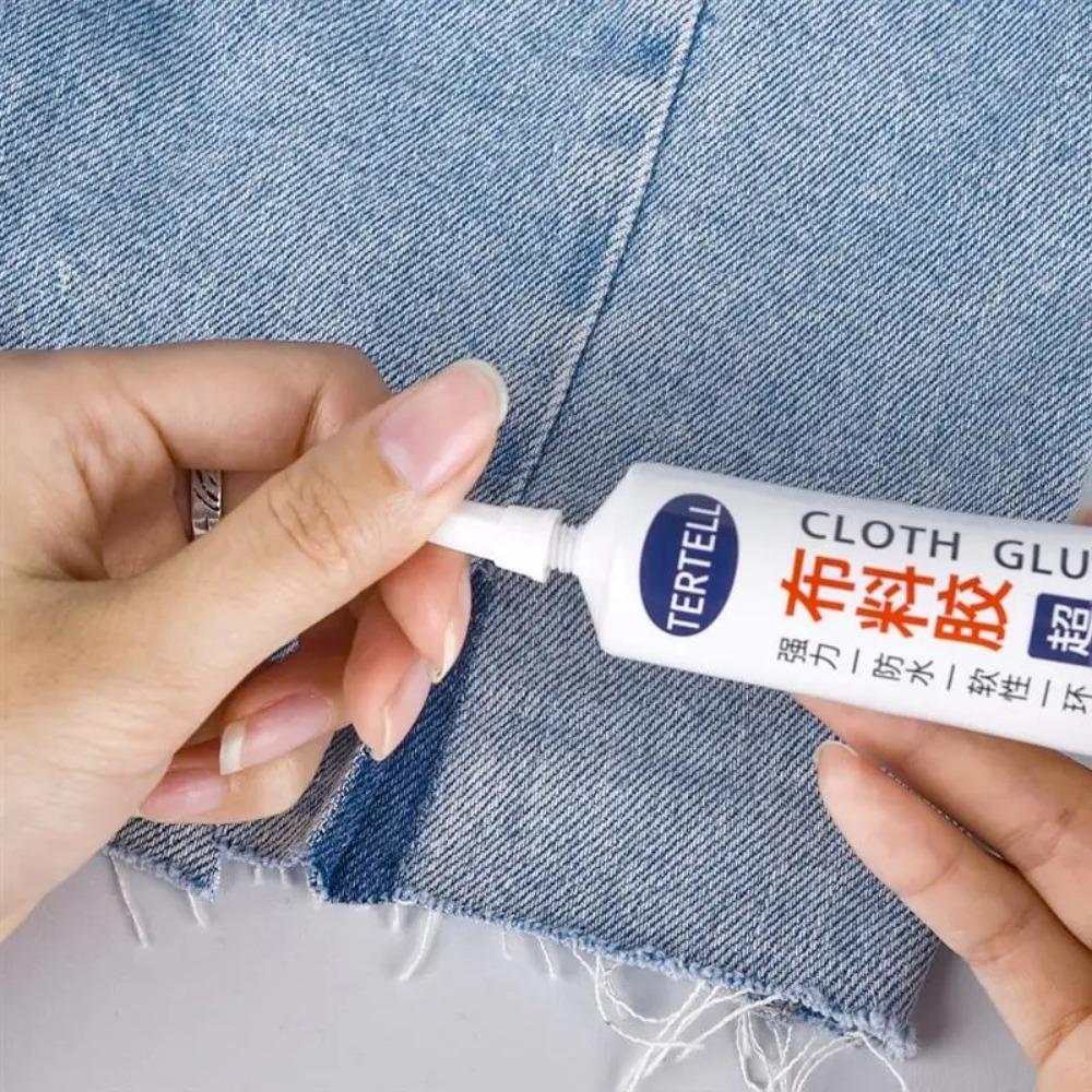 Colla da Cucito per Tessuti Trasparenti Resistente alla Corrosione Asciugatura Rapida Colla per Riparazione Abbigliamento Alta Viscosità Resistenza Non Irritante