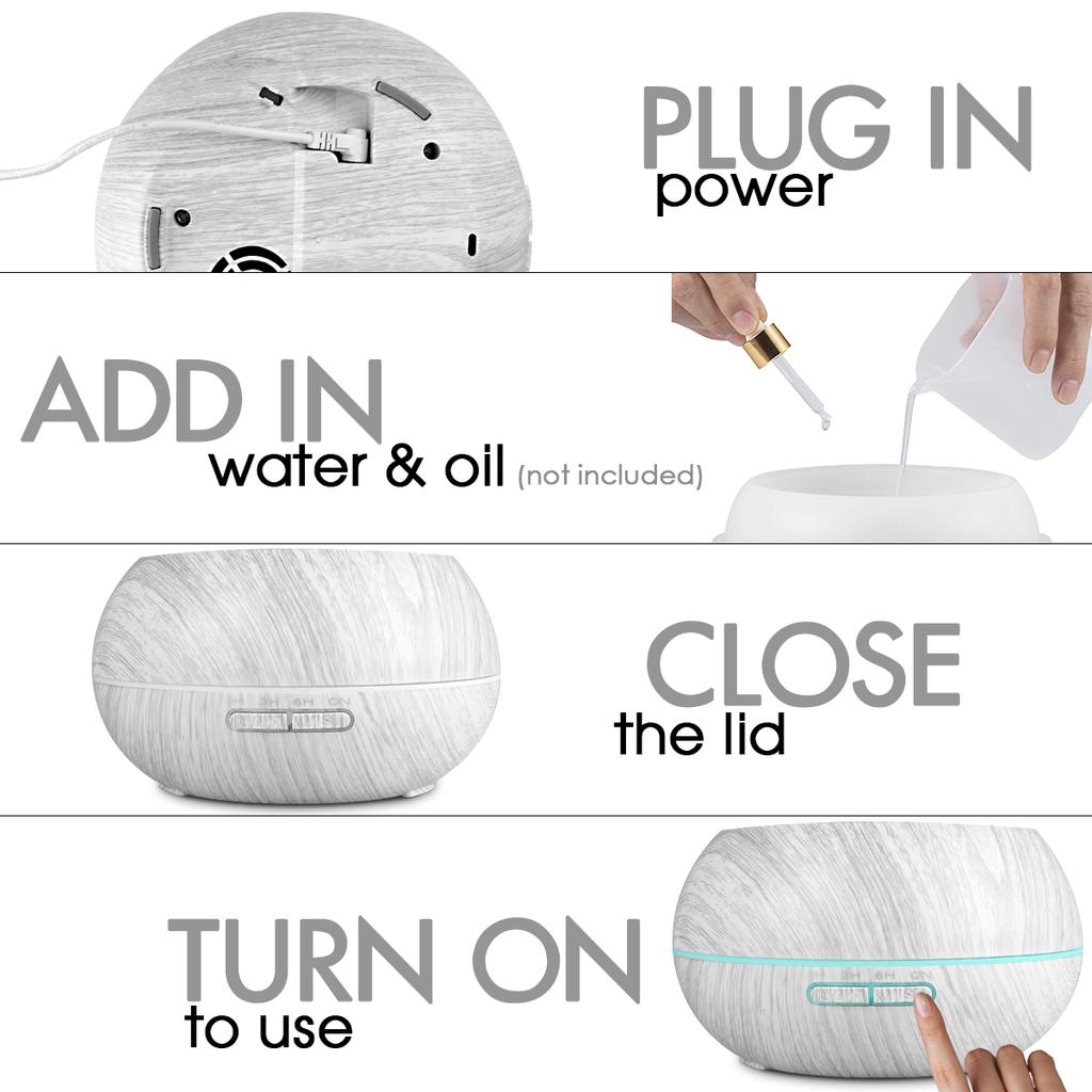 Diffuser For Home Struggling with Dry Air? 550ml Family Diffuser Humidifies + Purifies with 6 Therapeutic Oils  Remote Controlle