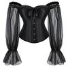 Vintage Mesh Bubble Sleeves Off-the-shoulder Corset European and American Street Sexy Shapewear Corset Fishbone Corset