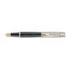 Sheaffer 300 Fountain Pen E9347 Engraved Matte Black Barrel with Polished Chrome Cap and PVD Gold Trim Fine Nib Premium Fountain Pen