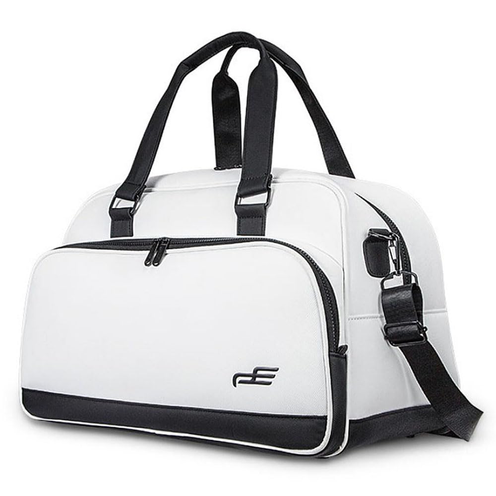 Men's Golf Boston Bag with Shoe Storage and Shoe Pocket IF-GF0340 White