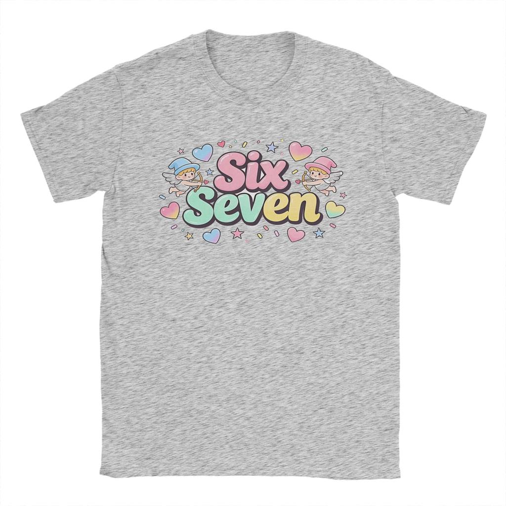 Herren T-Shirt Sechs Sieben Valentinstag Lustig Süß Meme Freizeit Baumwolle T-Shirt Kurze Ärmel T-Shirts Rundhals Oberteile Einzigartig