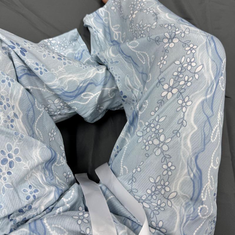 Three Sizes Women's Cotton Silk Wide-Leg Rayon Pants - Spring/Summer Breathable, Plus Size Casual Home Sleepwear