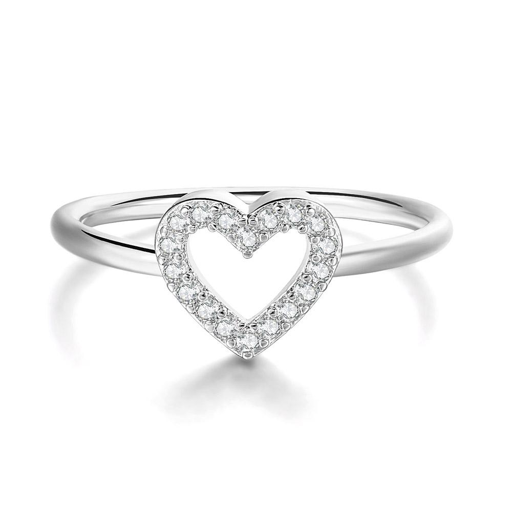 Romantic Infinity Heart Love Rings For Women Wedding Engagement Couple Rings Crystal Zircon Accessories Fashion Jewelry DZR026
