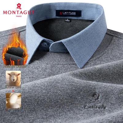 Ανδρικό Πλεκτό Μπλουζάκι MONTAGUT με Επένδυση Fleece και Διπλή Όψη