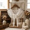 Solid Color Lace Shawl Thin Lace Knitted Shawl Artistic Design Hollow-out Shawl  Ladies Accessory