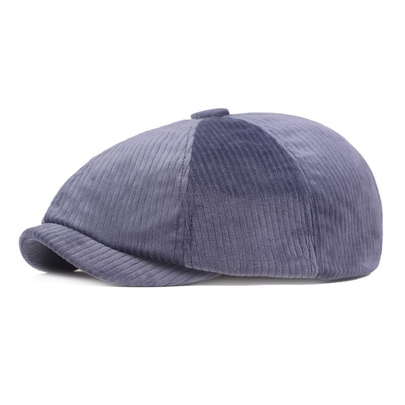 Octagonal Corduroy Striped Beret - Autumn/Winter Fashion Women's Hat