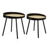 Set of 2 "Arty" Coffee Tables, Rattan Canework Atmosphera