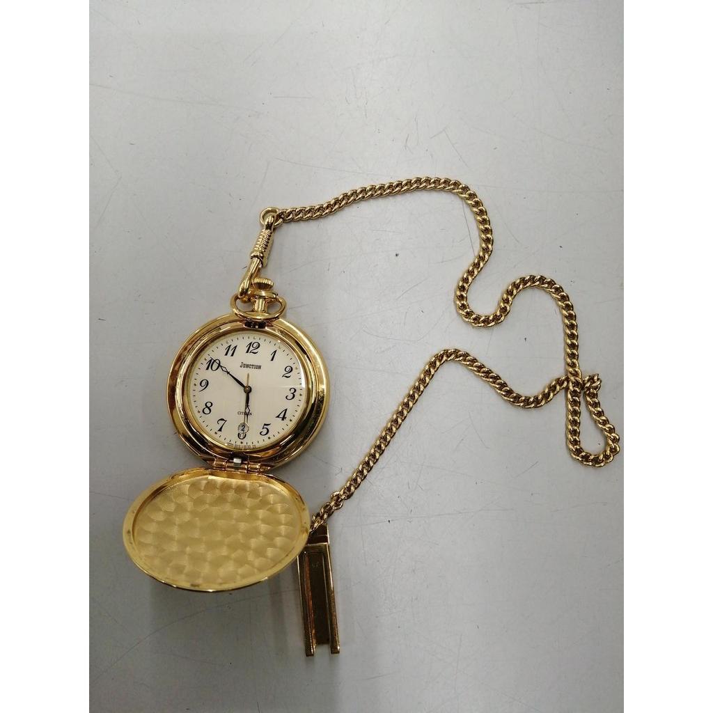 Used CITIZEN gold quartz pocket watch