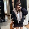 Winter New Two-sided Hooded Cute Short Splicing Casual Fashion Trend Loose Cotton Coat Women