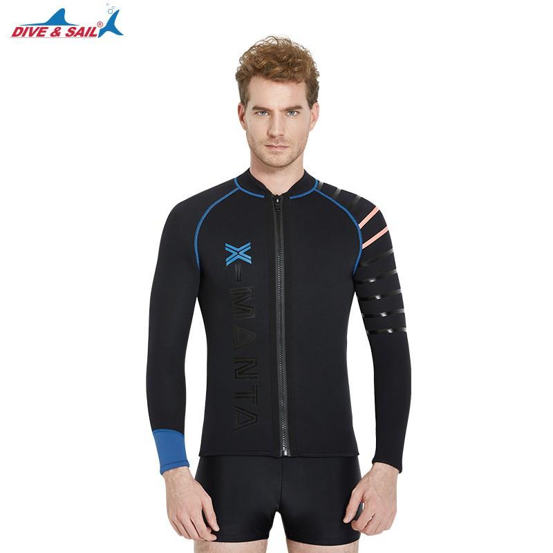 3MM Diving Suit Men's Split Top Snorkeling Surfing Long-sleeved Swimsuit Thickened Warm Coat