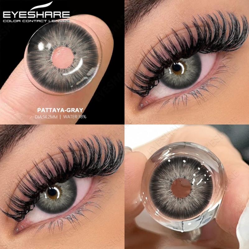 EYESHARE 1 Pair PATTAYA Brown Contact Lenses for Eyes 14.2mm Natural Lenses Yearly Use Cosmetics Pupil
