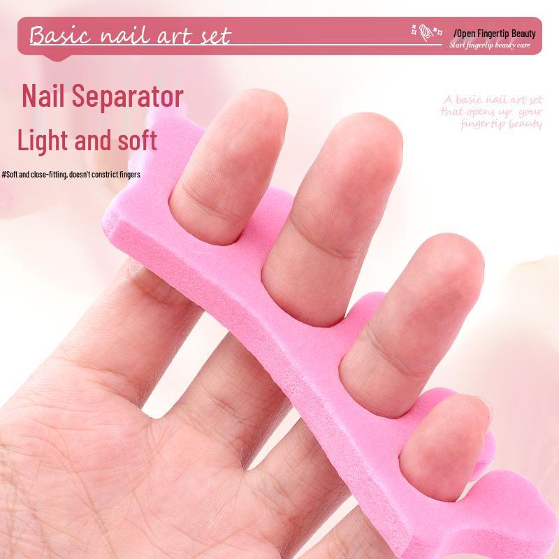 Wearable Nail Tool Kit: 5-Piece Set with Sponge, Adhesive Board, File, Cuticle Fork, Crystal Stick, Finger Separator, and Horn Brush.