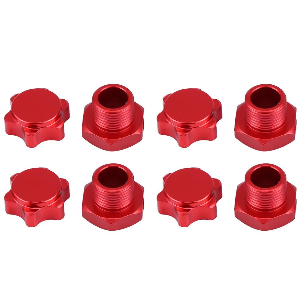 17mm Wheel Hex Hubs Adapter Nut Anti Dust Cover for HSP HOBAO TEAM C 1 8 RC Car (Red)