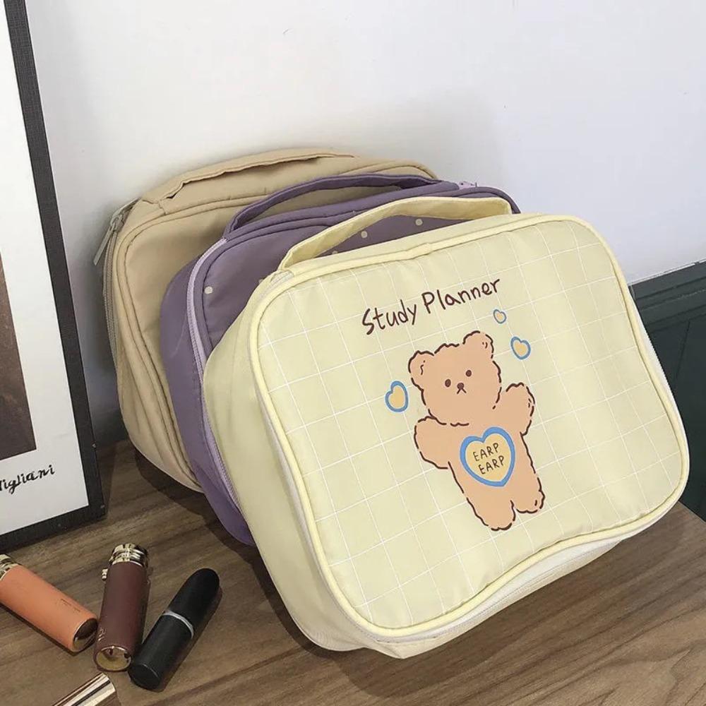 

Canvas Cartoon Cosmetic Bag Folding Toilet Storage Bag Cute Wash Kits Bag