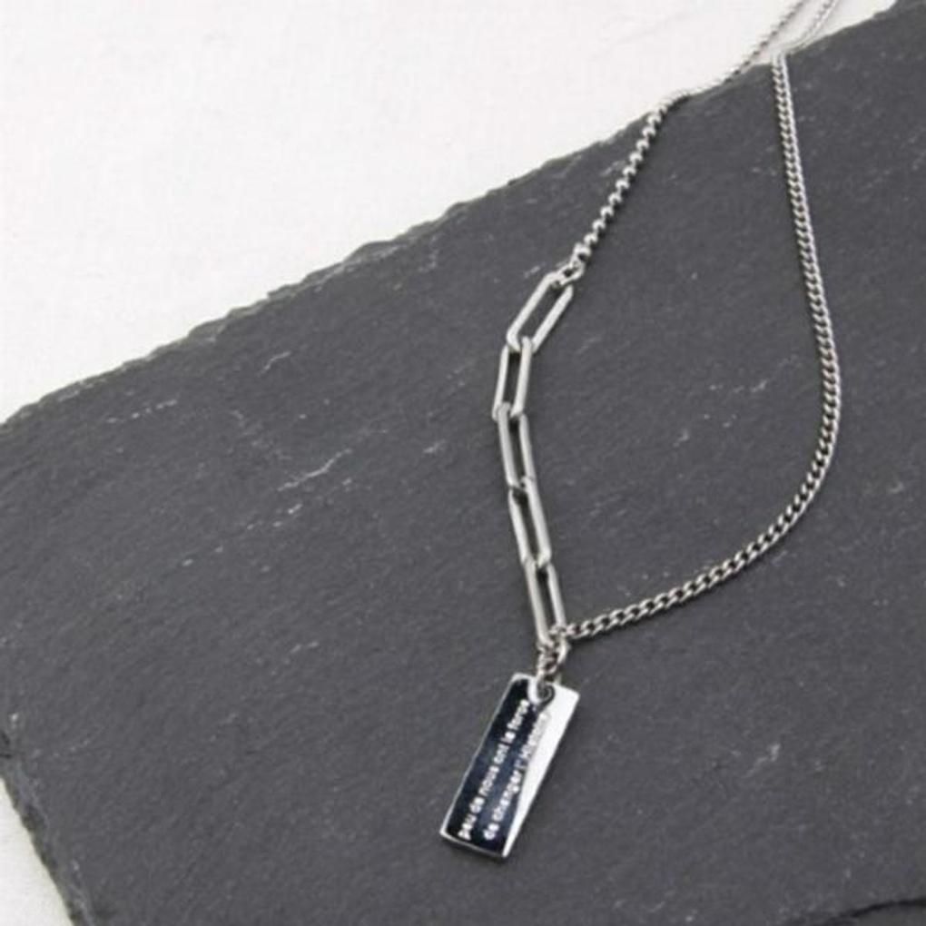 Atria Chain Mix Unbalanced Surgical Steel Silver Necklace EWSSNSC0010